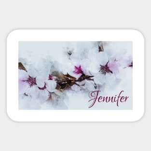 Cherry Blossom Designer Artwork Name Jennifer Sticker